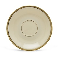 Tuxedo dinnerware is the epitome of formal dinnerware. The ivory fine china contrasts vibrantly against the rich gold interwoven accents. It's definitely a classic Lenox pattern. Pair it with gold-accented sterling and crystal, for elaborate entertaining. Dishwasher Safe.