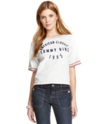 Dress your sporty side with this cropped sweatshirt from Tommy Girl – a great top option for easy weekend style!