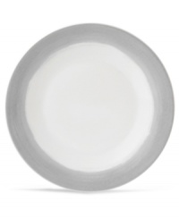 Effortlessly chic, the Simplicity Ombre salad plate by Vera Wang Wedgwood features a soft band of gray in casual white porcelain.