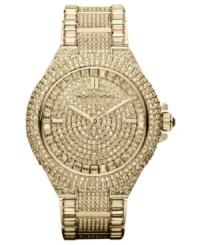 Hold the spotlight with this heavily embellished Camille collection watch from Michael Kors.