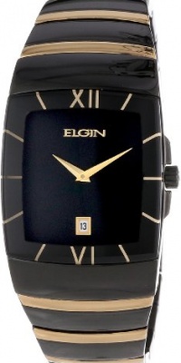 Elgin Men's FG543 Black Ion-Plating and Gold-Tone Bracelet Watch