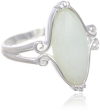 Sterling Silver Oval Green Jade Ring