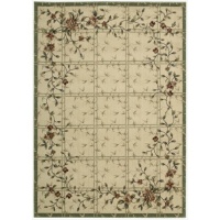 Nourison Cambria Ivory Green Rug, 2-Feet by 2.9-Feet