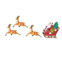 Kurt Adler 10-Light Santa Sleigh and Reindeer Light Set