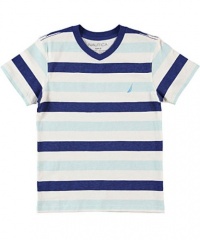 Nautica Boys 8-20 V-Neck Stripe Printed Jersey