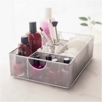 Design Ideas Mesh File Vanity Organizer/Tray, Silver