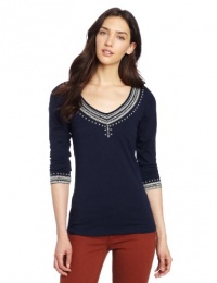 Lucky Brand Women's Hemp Embroidery Tee