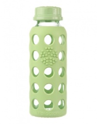 Lifefactory 9-Ounce Glass Beverage Bottle, Spring Green