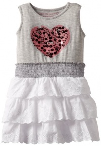 Design History Girl's Eyelet Dress, Marble Heather, 6