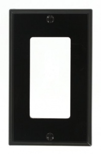 Leviton 80401-NE 1-Gang Decora/GFCI Device Decora Wallplate, Standard Size, Thermoplastic Nylon, Device Mount, Black