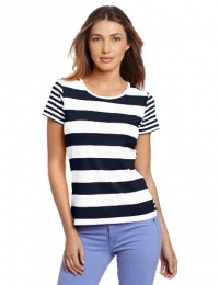 French Connection Women's Fun Stripe Top, Blue, Small