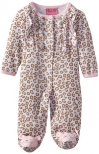 Carter's Watch the Wear Baby-Girls Newborn Kitten Leopard Coverall, Light Pink, 0-3 Months