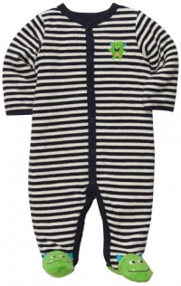 Carter's Baby Boys Terry Snap - Navy Stripe Monster