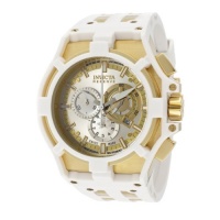 Invicta Men's 0638 Reserve Chronograph Silver Dial White Polyurethane Watch