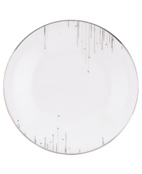 Bone china with platinum edges drips glittering icicles on slick, snowy white from Lenox Lifestyle dinnerware. The dishes, like this Platinum Ice salad plate, are a recipe for cool in modern decor, delivering unique, unforgettable style to quiet meals and casual get-togethers. (Clearance)