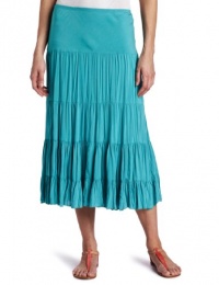 Karen Kane Women's Crushed Tiered Skirt, Turquoise, X-Small