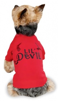 Zack & Zoey Polyester/Cotton Lil' Devil Dog Tee, Small/Medium, Red