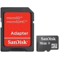 SanDisk 16GB Micro SDHC Memory Card with SD Adapter