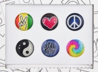 Bubble Buttons Home Button Sticker Peace and Love Pack