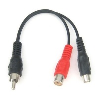 RiteAV - RCA Splitter Male to Female, Black-Red-Black