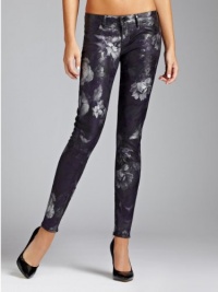 GUESS Women's Brittney Mid-Rise Denim Leggings with Zippered Ankles