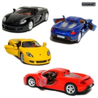 Set of 4: 5 Porsche Carrera GT 1:36 Scale (Black/Blue/Red/Yellow)