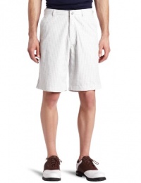 Callaway Men's Flat Front Mini Check Plaid Short (Bright White, 36)