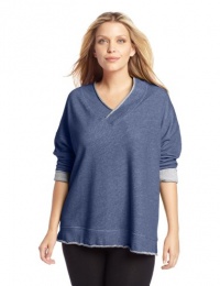 Jones New York Womens Plus-Size Long Sleeve Raw Edge Tunic