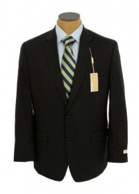 Michael Kors Mens Black Pinstripe Wool Suit- Size 40L