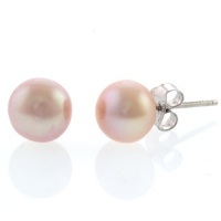 Sterling Silver 7.5 mm Genuine Freshwater Cultured Pearl Studs