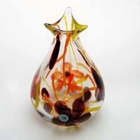 Luxury Lane Hand Blown Floral Sommerso Art Glass Vase 10.5 tall