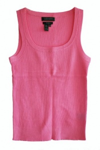 Ralph Lauren Women`s Cotton Knit Tank Top Pink Petite Large