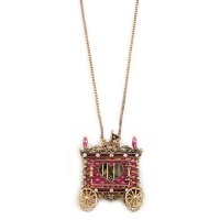 Betsey Johnson A Day At The Zoo Cage Pendant Long Necklace