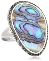 Judith Jack Clouds Sterling Silver Marcasite Abalone Ring, Size 8