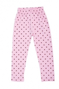 Pink Soft Breathable Cotton Polka Dot Kid Leggings