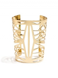 GUESS Women's The Festival Collection - Gold-Tone Web Cuff Bracelet, GOLD