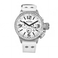 TW Steel Men's TW10 Canteen White Leather Chronograph Dial Watch