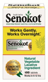 Senokot Natural Vegetable Laxative Ingredient, Tablets, 100 tablets