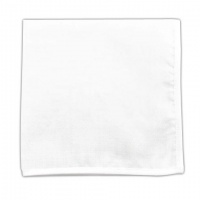 100% Linen Solid White with White Border Pocket Square