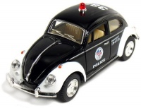 5 Classic Volkswage 1967 Beetle Police car 1:32 Scale (Black/White)