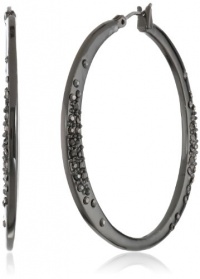 Kenneth Cole New York Pave Item Boost Hematite Pave Hoop Earrings