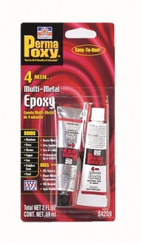 Permatex 84209 PermaPoxy 4 Minute Multi-Metal Epoxy, Two 1 oz. Tubes