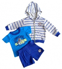 Converse Baby 3 Pcs Layette Set, Hoodie/t-shirt/pants