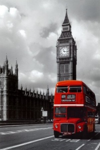 London - Red Bus Poster Print, 24x36 Collections Poster Print, 24x36