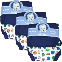 Gerber Training Pants (6-pairs), 3T, Boy's Colors - Fits 32-35 lbs.