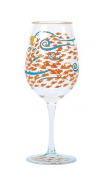 CR Gibson Lolita Acrylic Wine Drinkware, Fish Out Of Water , Set of 2