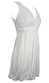 Fappac Women's Comfort Ballon Hem Dress - White - Large