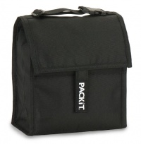 PackIt Freezable Lunch Bag with Adjustable Strap, Black