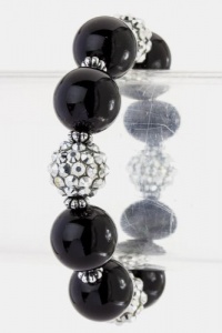 Trendy Fashion Jewelry - Crystal Beads Bracelet - By Fashion Destination (Rhodium) | Free Shipping