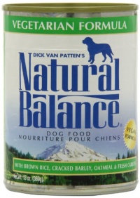 Natural Balance Canned Dog Food, Vegetarian Recipe, 12 x 13 Ounce Pack